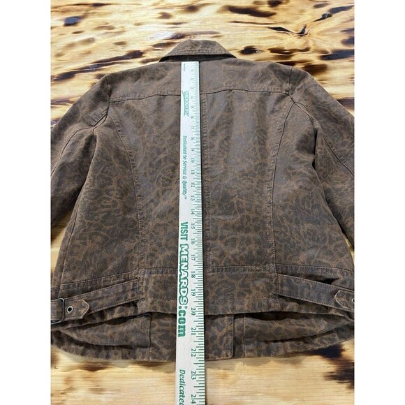 Kut From‎ The Kloth Women Faux Suede Size Medium Zip Jacket Leopard Print Preppy - Picture 6 of 16